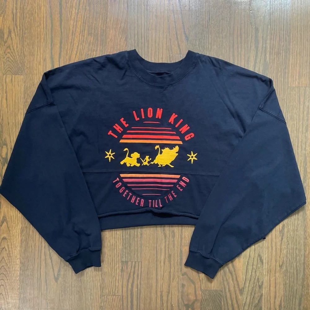 Disney Spirit Jersey The Lion King Hakuna Matata Crop Long Sleeve Top Women L - Picture 2 of 12